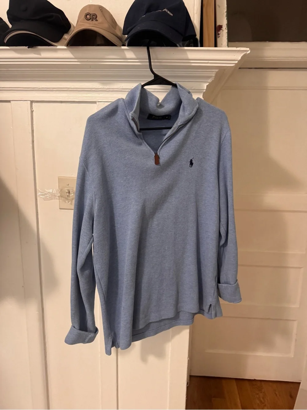 Polo by Ralph Lauren Light Blue Quarter-Zip Pullover Sweater
